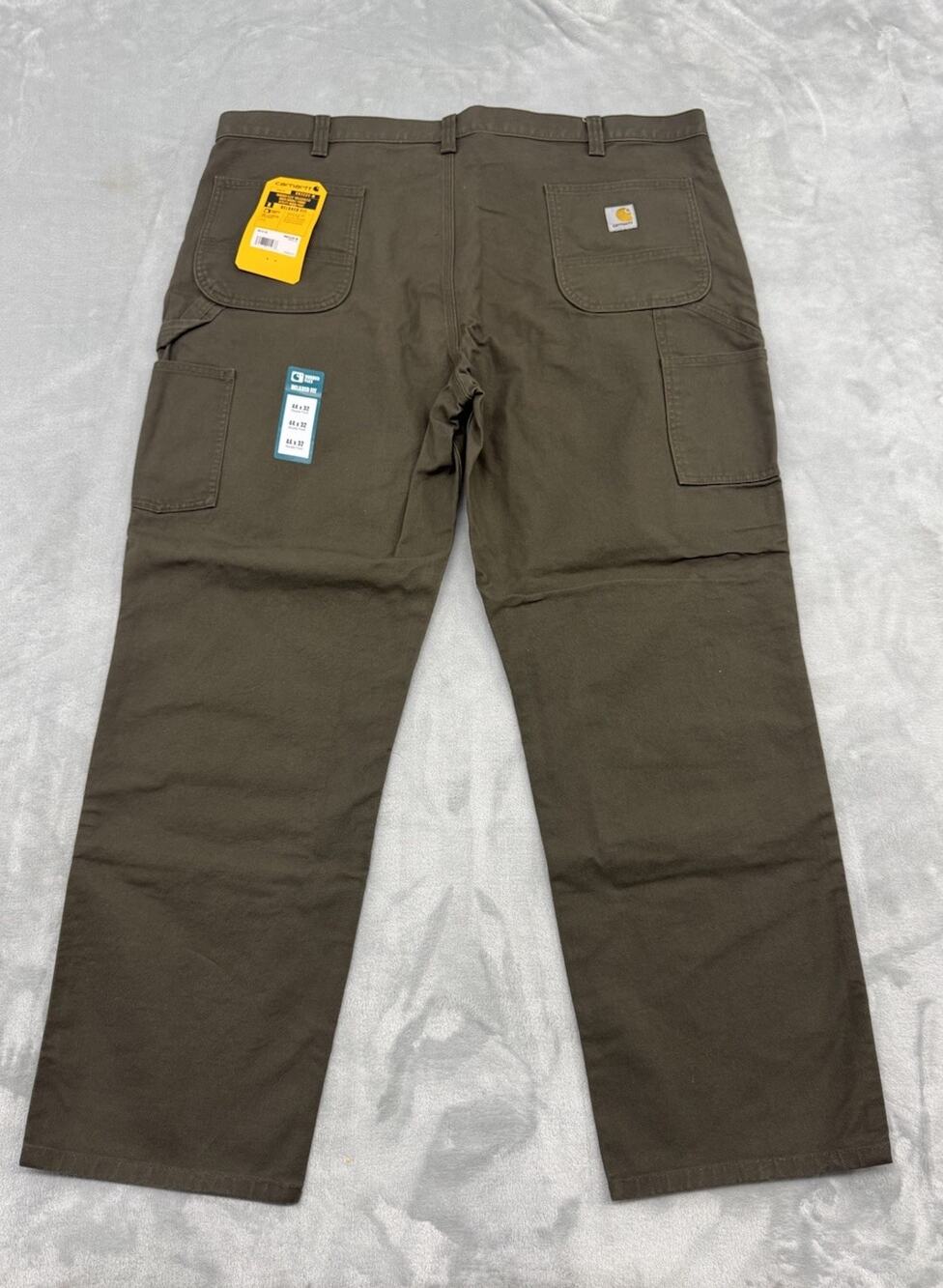 NEW Carhartt Mens Relaxed Fit Twill Utility Work Pants Dark Olive B324-M 44x32
